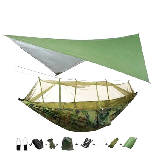 hangmat met muskienennen en dekzeil 2